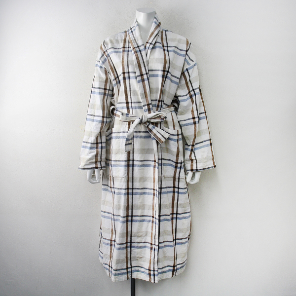 LOOK掲載 toujours トゥジュー チェック ガウンコート ゆったり LOOK掲載 toujours トゥジュー チェック ガウンコート ゆったり