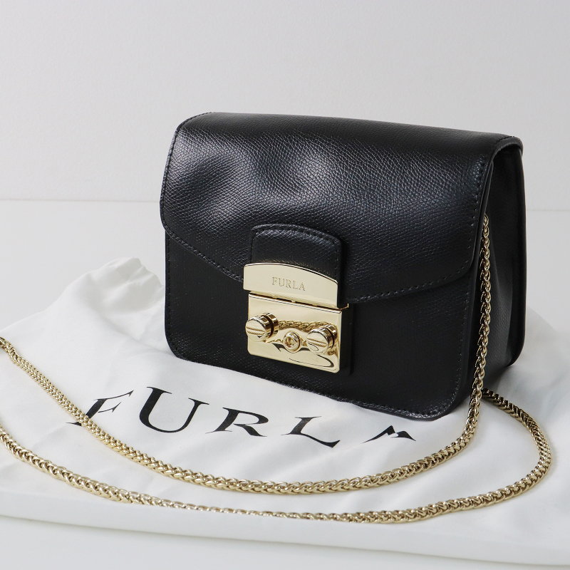 ✨極美品✨FURLA フルラ チェーン ショルダーバッグ ブラック