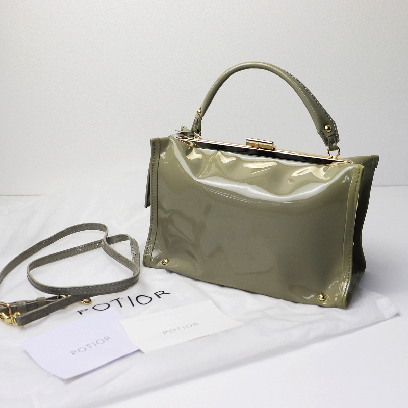 ウィンターセール】ポティオール POTIOR 2way エナメル ハンドバッグ  