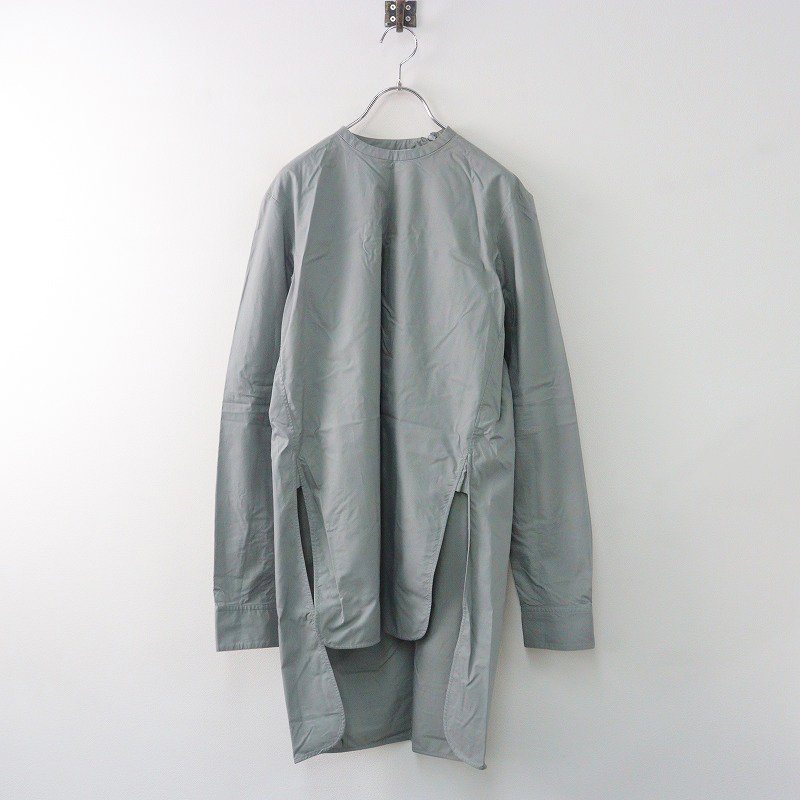 2024SS チエコプラス CHIEKO+ cottonsilk dress shirt コットンシルクドレスシャツ 38/グレー トップス【2400013979955】 2024SS チエコプラス CHIEKO+ cottonsilk dress shirt コットン