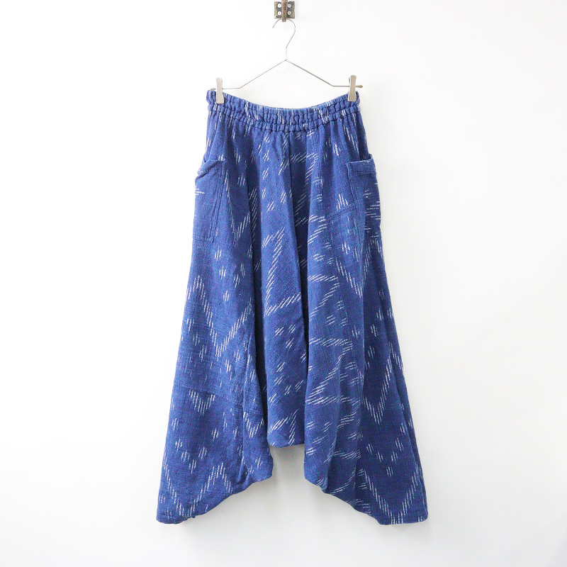 うさと USAATO 手織り 天然草木染 藍染め むささびワイドパンツ