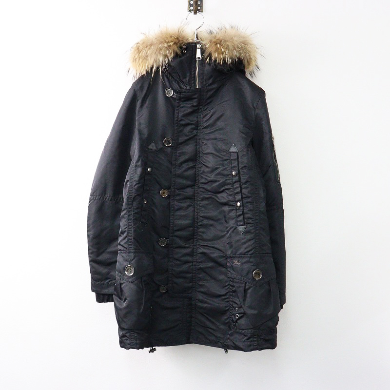 バーバリーブルーレーベル BURBERRY BLUE LABEL ナイロン ラクーン 