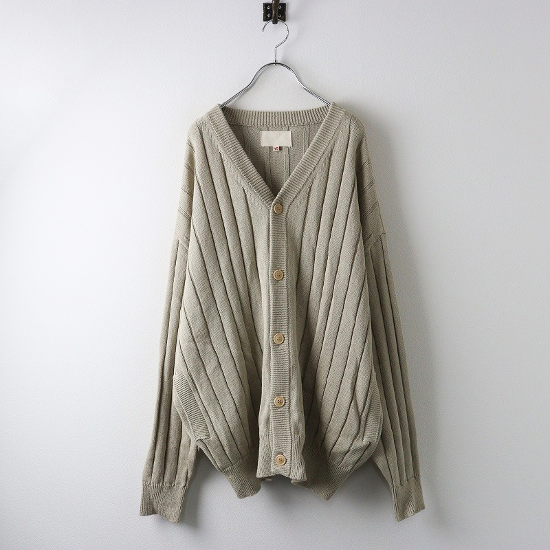 美品 ヨーコサカモト YOKO SAKAMOTO ハイツイストコットンニット M/ベージュ カーディガン リブ 羽織り Vネック【2400014296235】 美品 ヨーコサカモト YOKO SAKAMOTO ハイツイストコットンニット
