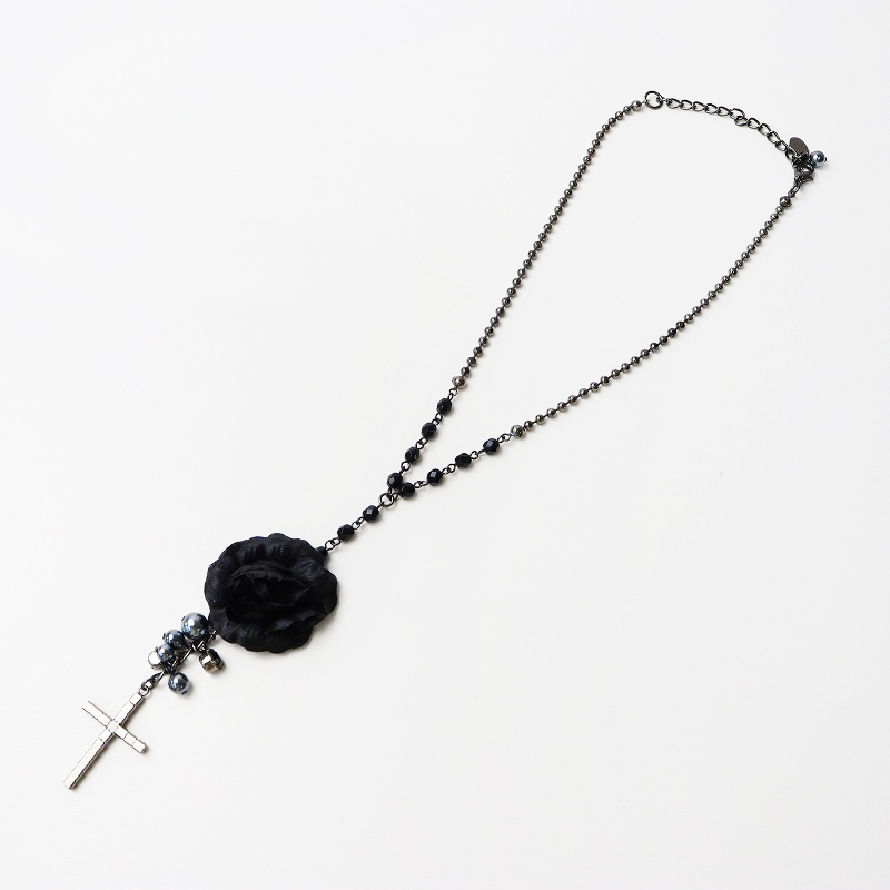 極美品 インゲボルグ INGEBORG ローズモチーフクロスネックレス