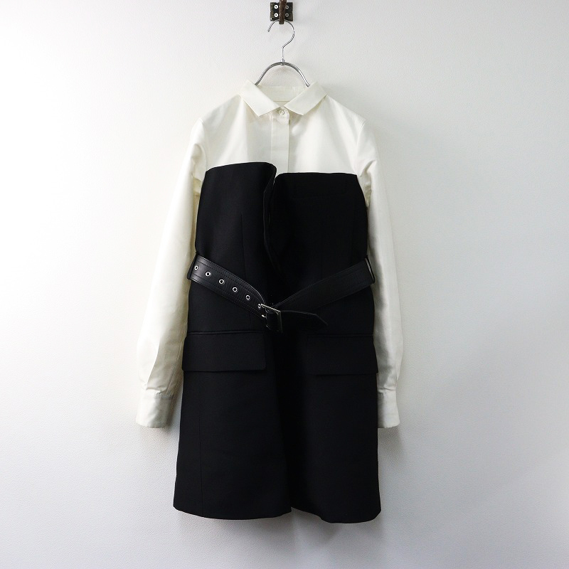 sacai サカイ ブラウス シャツ ジャケット ドッキング スプリングコート Sacai サカイ 21AW 21-02582M COTTON POPLIN SHIRTS JACKET