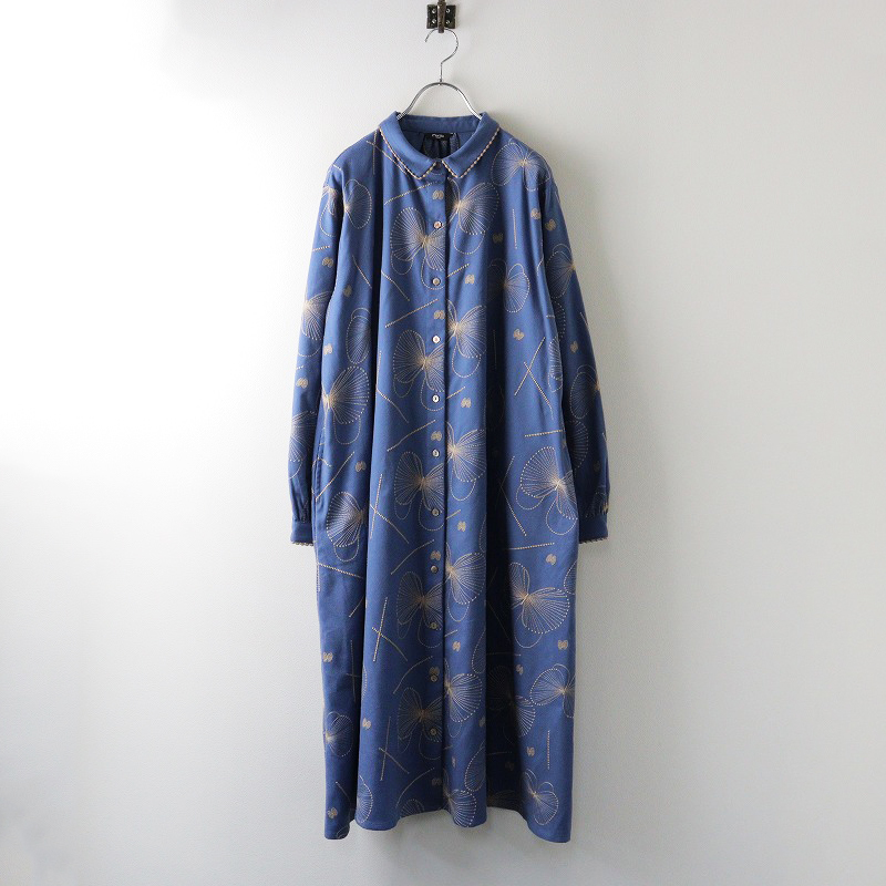 美品 2024AW マーブルシュッド marble SUD EMB gene フレアシャツ  