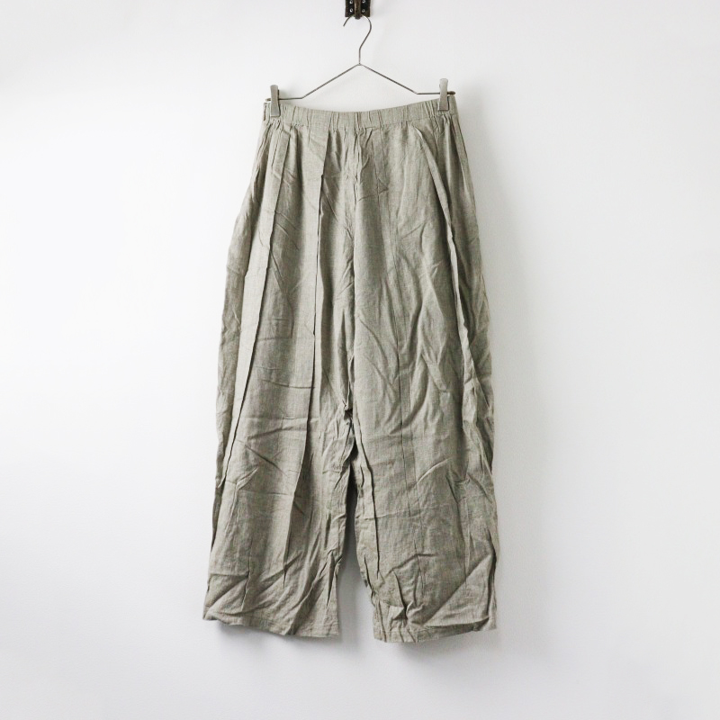 まっきーセンソユニコ　芽風　ワイドパンツ　38 センソユニコ 芽風 メフウ Sensounico リネン混タックワイドパンツ 38