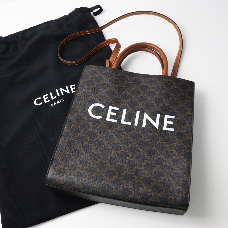 old ロゴ【CELINE】セリーヌ バーティカル カバトートバッグ CELINE セリーヌ トートバッグ ショルダーバッグ バーティカル