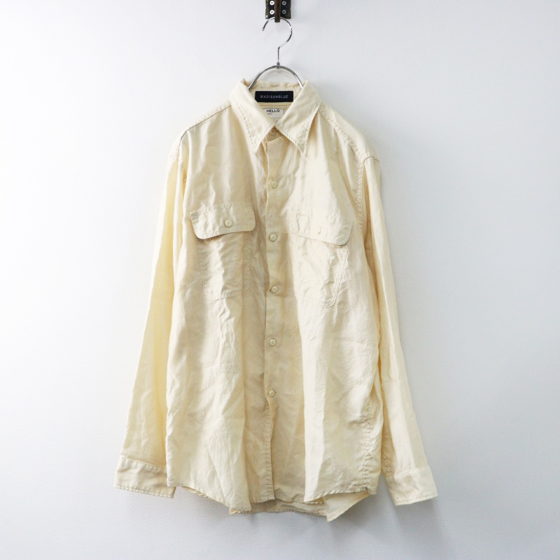 美品 マディソンブルー MADISONBLUE  HAMPTON サイドポケットシャツ 01（S)/アイボリー 長袖 ブラウス ハンプトン【2400014434989】 美品 マディソンブルー MADISONBLUE HAMPTON サイドポケット