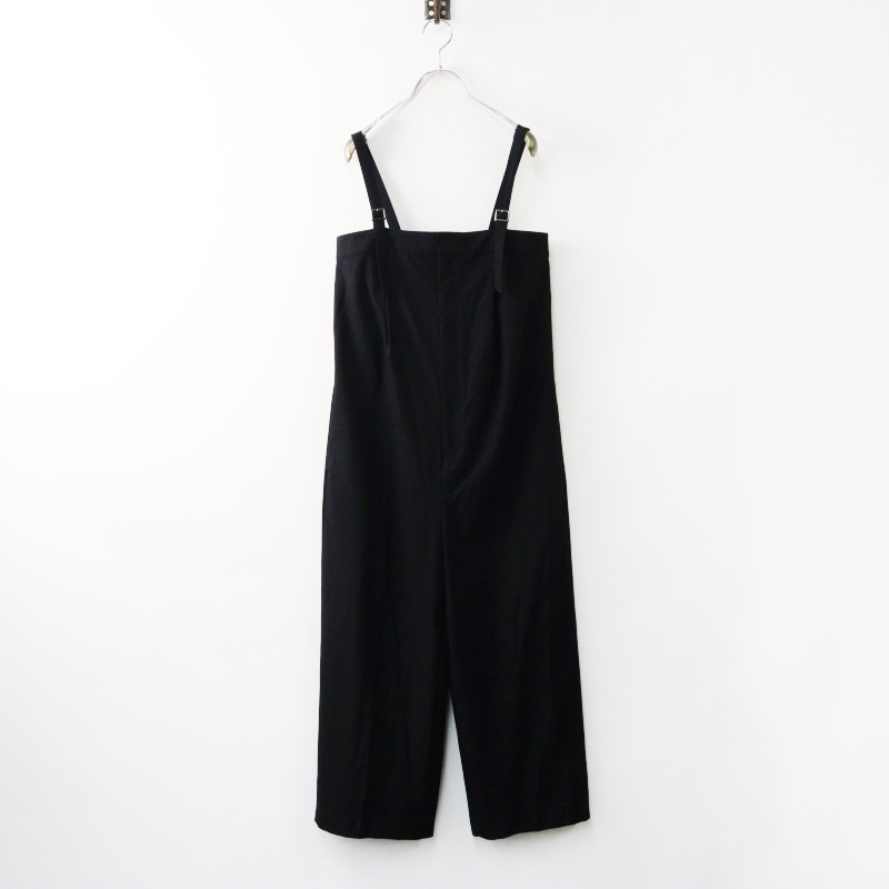 Spick&Span ウールライクサロペットパンツ　オールインワン38ブラック Spick&Span ウールライクサロペットパンツ オールインワン38