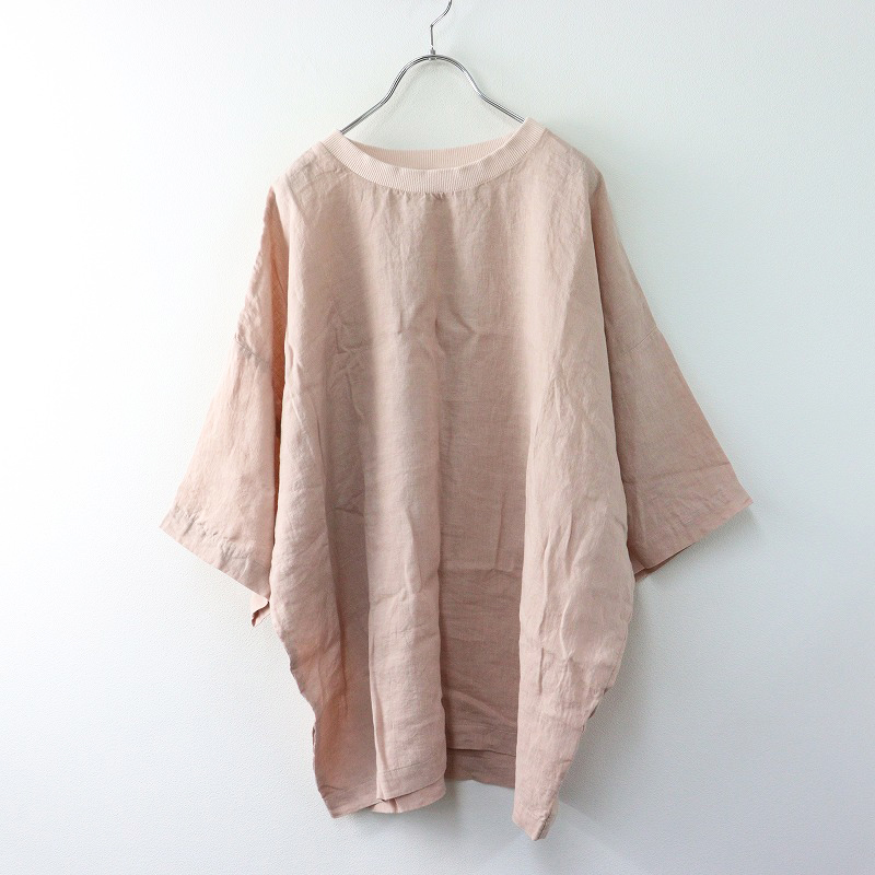 HARVESTY ハーベスティ　リネン半袖プルオーバー　Tシャツ　ピンク HARVESTY (ハーベスティ) 半袖プルオーバー フレンチリネン