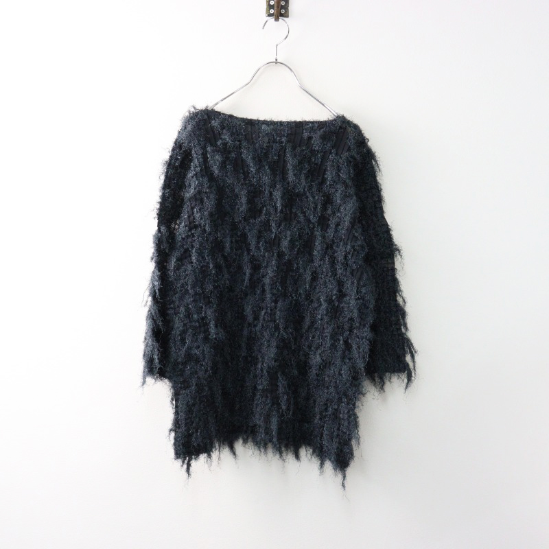 2020AW ミー イッセイミヤケ me ISSEY MIYAKE Pleats Shaggy Knit プリーツ シャギーニット /ブラック グレー デザイン 【2400014491920】 期間限定価格】2020AW ミー イッセイミヤケ me ISSEY MIYAKE