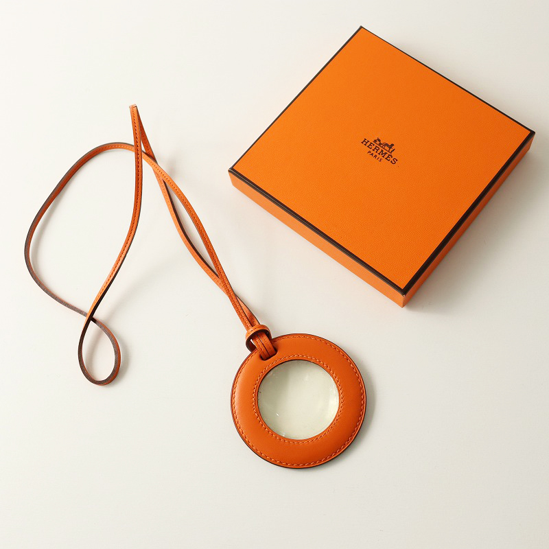 良好品　HERMES　エルメス　ルーペ　ネックレス　レザー　金属素材 HERMES - 良好品 HERMES エルメス ルーペ ネックレス レザー