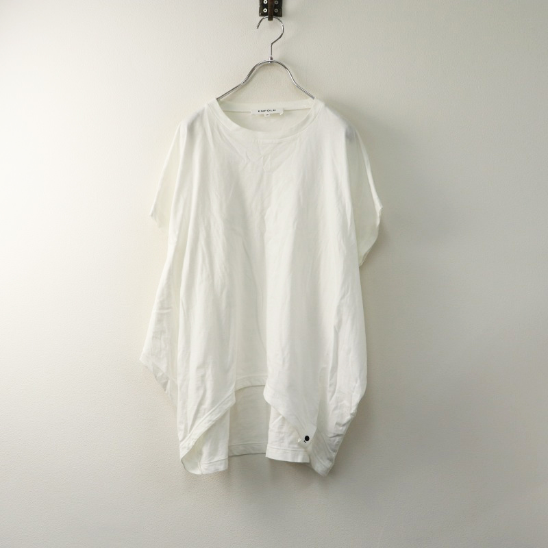 ENFOLD◆22AW/HEXAGON T-SHIRT/半袖カットソー/ソフト天竺/38/WHT/300FA680-2280 ENFOLD◇22AW/HEXAGON T-SHIRT/半袖カットソー/ソフト天竺/38