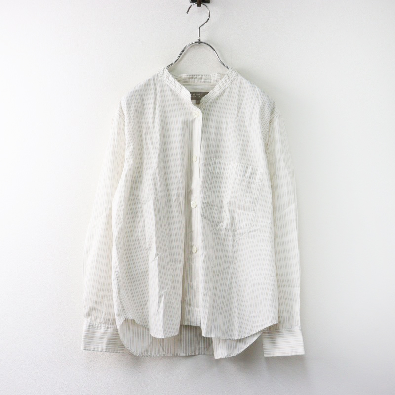 近年✨マーガレットハウエル SUPERFINE COTTON STRIPEシャツ MARGARET HOWELL SUPERFINE COTTON STRIPE SHIRTS 117BLUE
