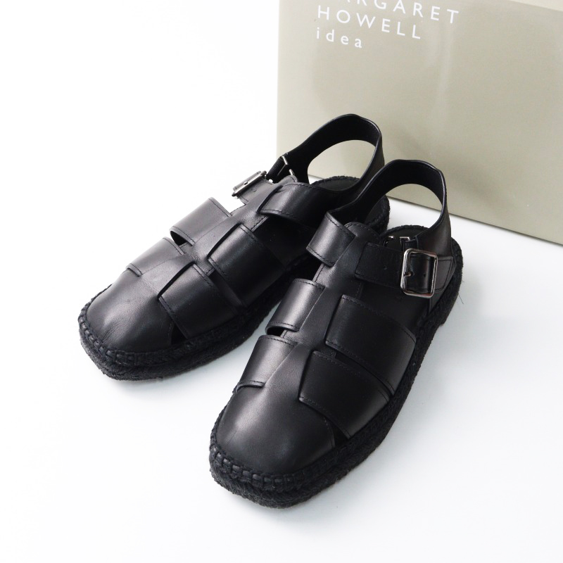 極美品MARGARET HOWELL ideaマーガレットハウエル 本革サンダル 美品 マーガレットハウエルアイデア 本革 ストラップサンダル