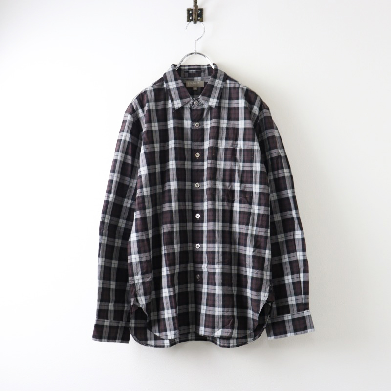 【マーガレットハウエル】チェックブラウスAラインコットン(III) COTTON LINEN CHECK（シャツ/ブラウス）｜MARGARET HOWELL