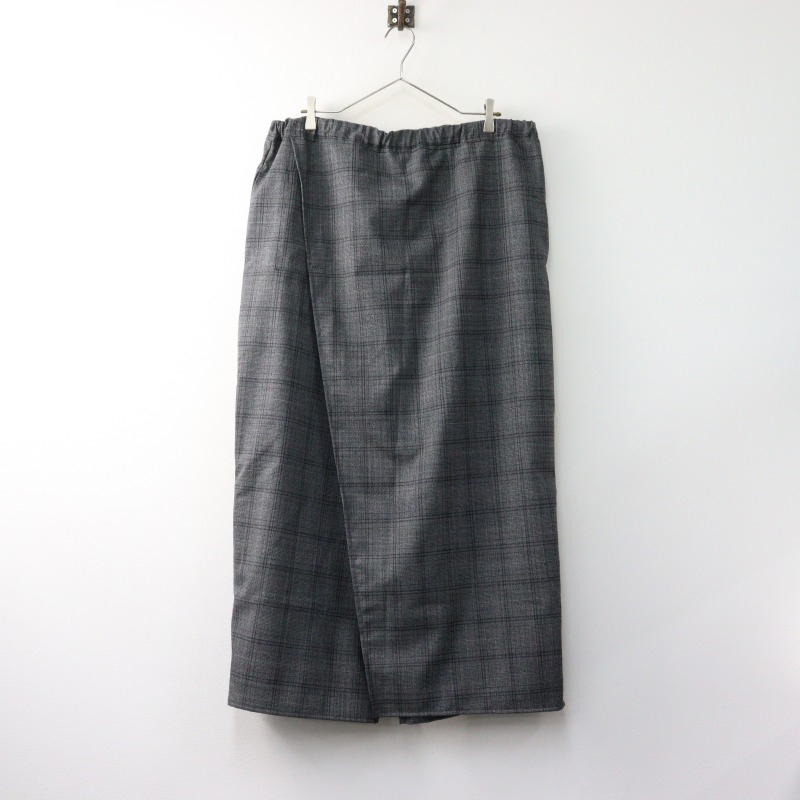 ソウソウ SOU・SOU 梳毛 筒下 濃灰格子 ワイドパンツ /グレー ボトムス  