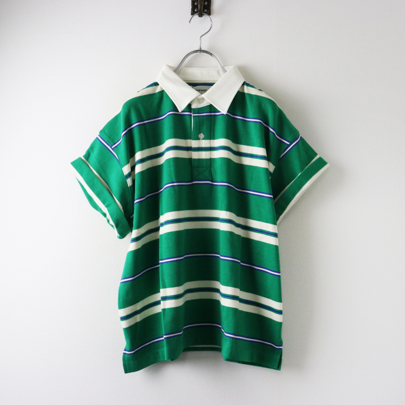 MACHATT マチャット　ボーダーラガーシャツ　グリーン 新品】MACHATT マチャット ボーダーラガーシャツ グリーン