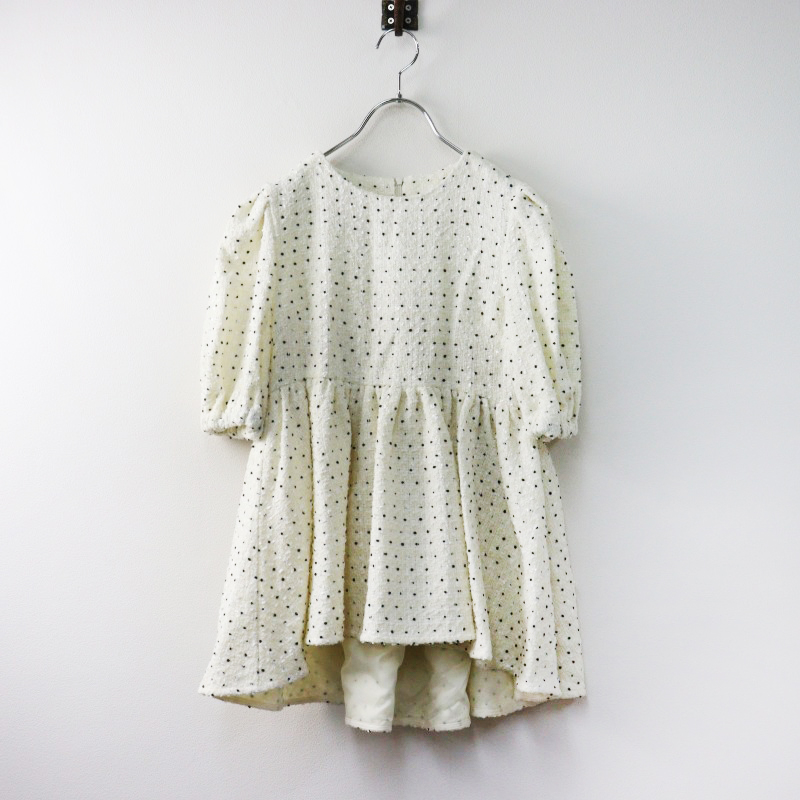 ブルレア　ドットツイード　ブラウス 極美品 ブルレア BLUELEA Dot tweed blouse ドット ツイード