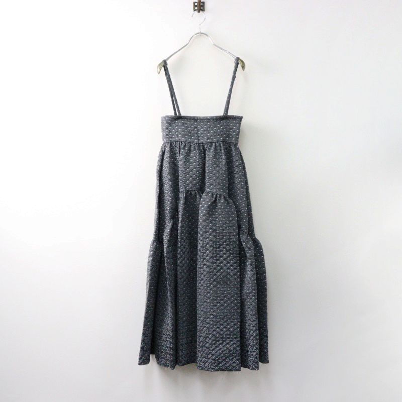 極美品 ブルレア BLUELEA Dot jacquard suspenders skirt ドット