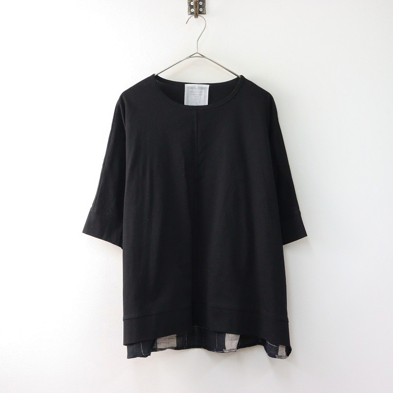 ビアズリー　リネンコンビチェックカットソー BEARDSLEY（ビアズリー）の「リネンチェックコンビカットソー（T