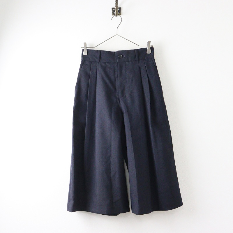 マーガレットハウエルの濃紺ワイドパンツ　美品 美品*マーガレットハウエル*2019 新定番リネン混 クロップド
