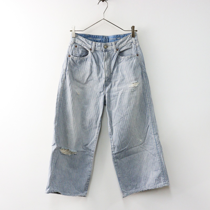 45R☆美品♪ライ麦デニムのバチ比女/ヒッコリー淡　サイズ29 45Rライ麦デニムのバチ比女（淡）: WOMEN｜45R