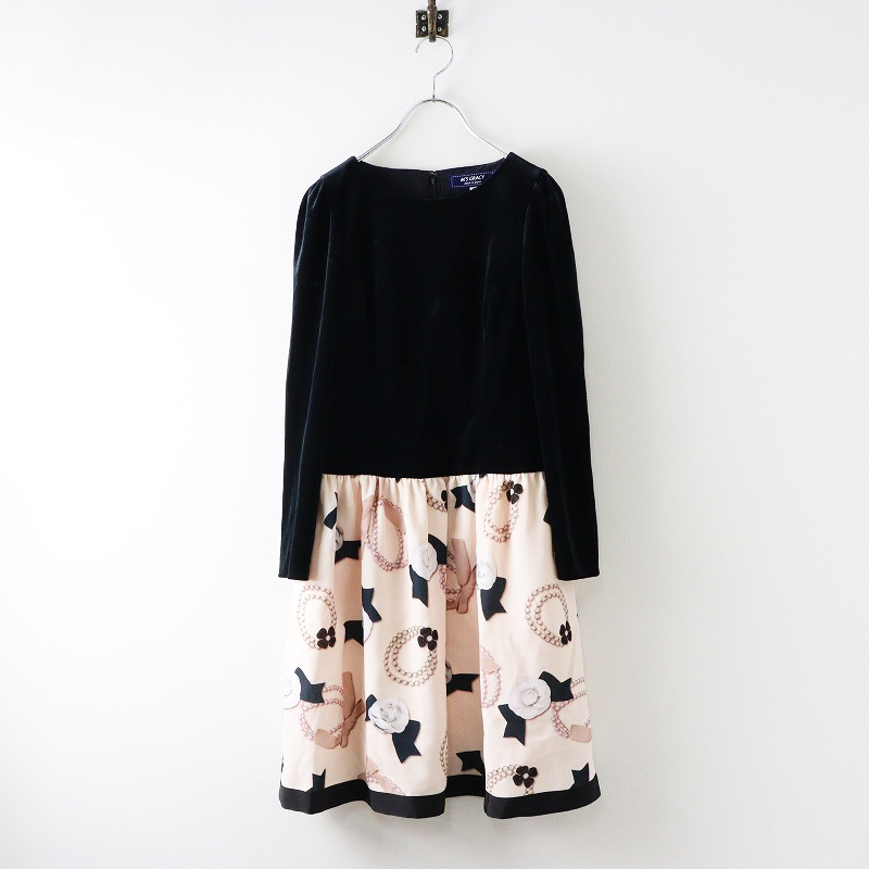 エムズグレイシー M'S GRACY ベロア切替 カメリアパール