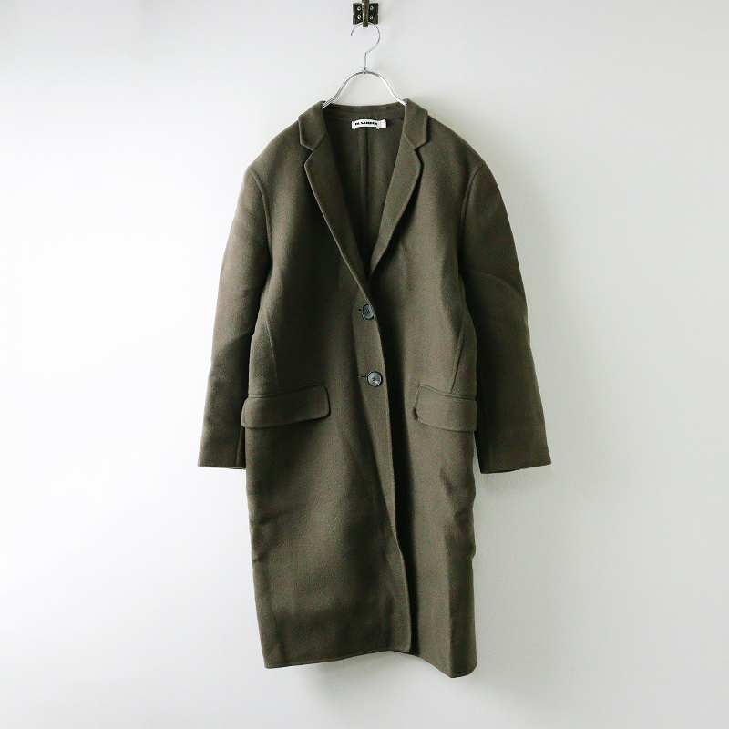 ジルサンダー Jil Sander ウールチェスターコート 34/カーキ
