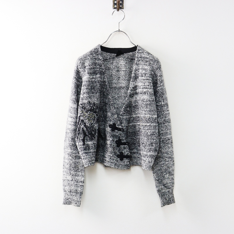 ケイタマルヤマ KEITA MARUYAMA 花刺繍コットンモヘヤウール