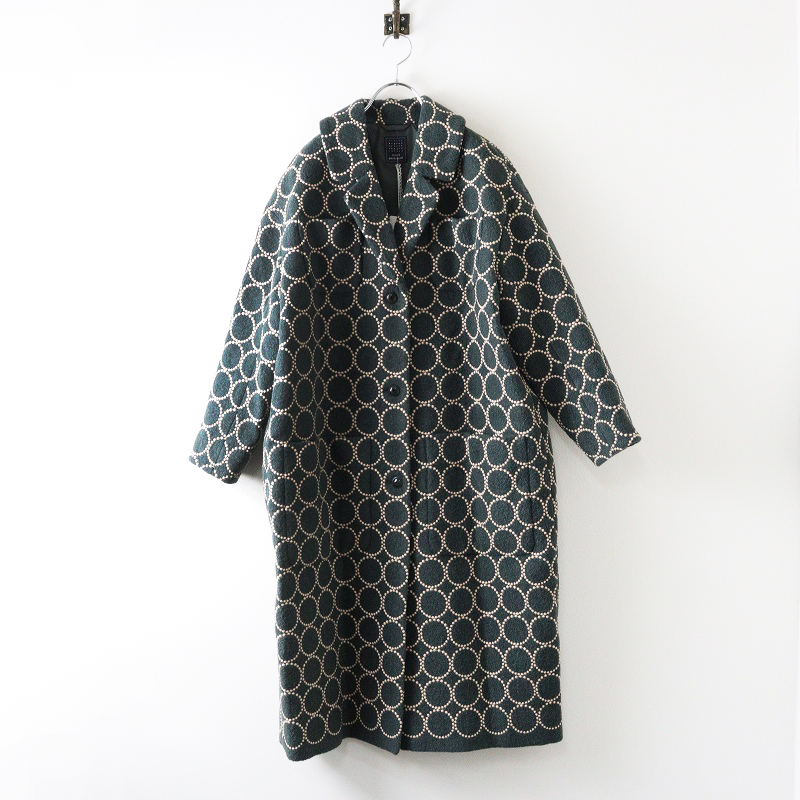 【極美品】ミナペルホネン root コート ブルー 36 カシミヤ混　ウール 未使用 定22万円 2024AW ミナペルホネン mina perhonen tambourine