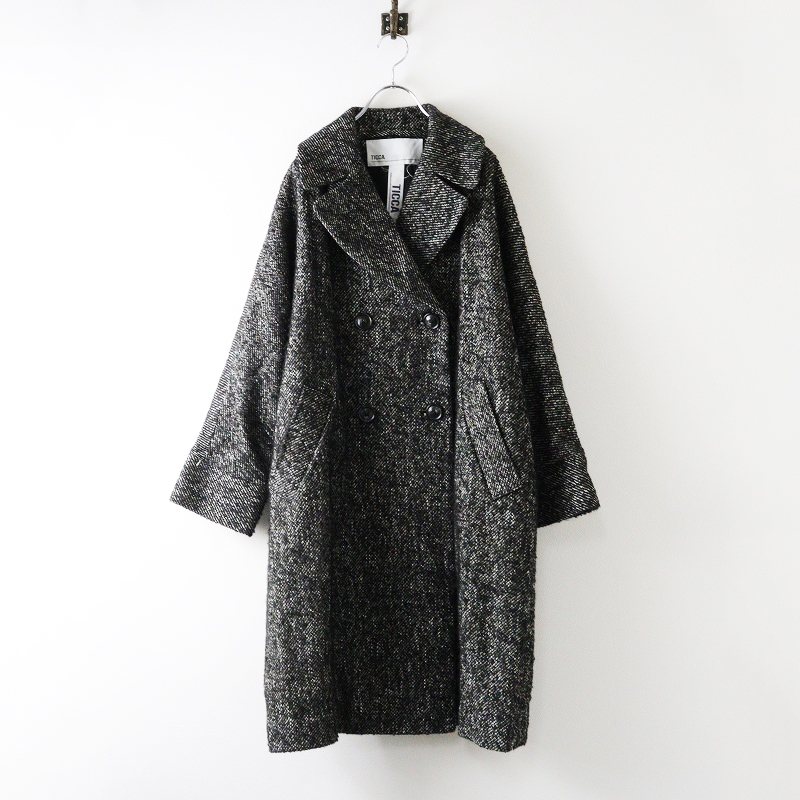 美品 定価6.8万 ティッカ TICCA ツイードテントコート F