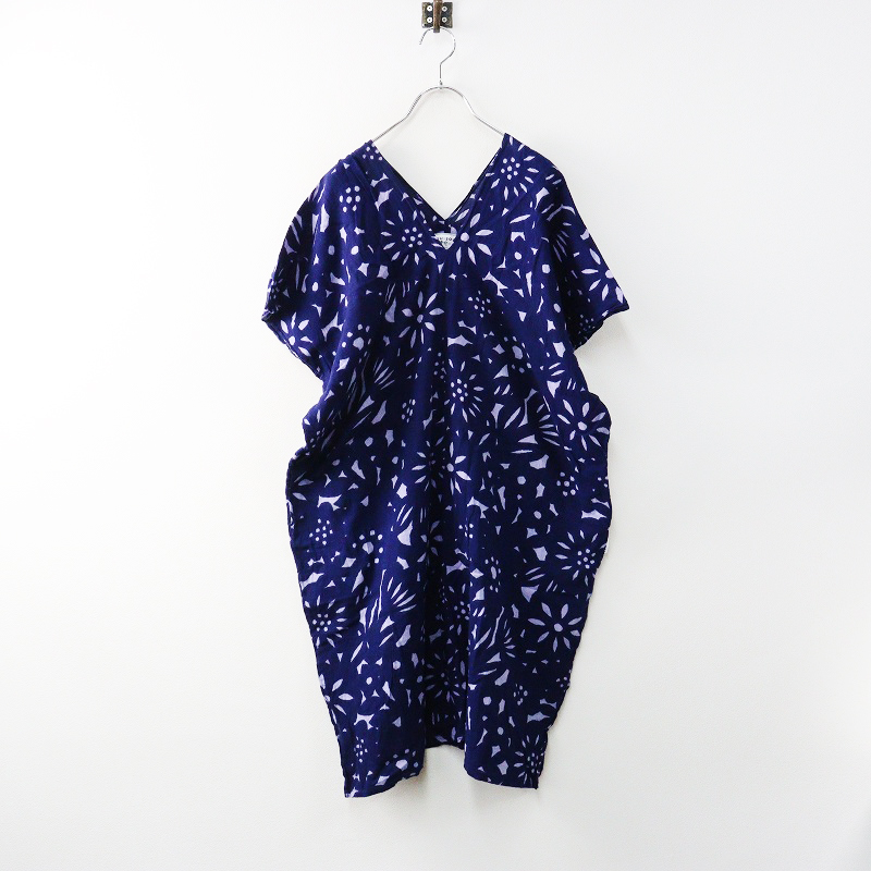 【SOUSOU/ソウソウ】京型友禅 　ロングワンピース　リネン　コットン　洗える SOUSOU/ソウソウ】京型友禅 ロングワンピース リネン コットン