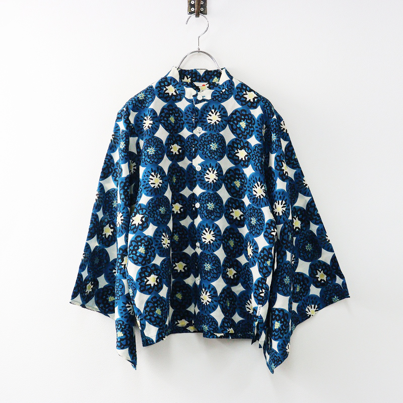 SOU・SOU ソウソウ　シャツジャケット　モスリン 開襟帯草衣　パープル　華麗 モスリン 開襟帯草衣（かいきんおびそうい）／濡羽色（ぬれば