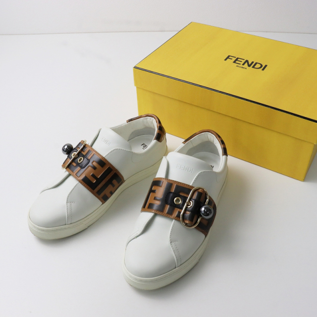 美品 フェンディ FENDI 6734 ズッカ ローカットスニーカー 36/ホワイト