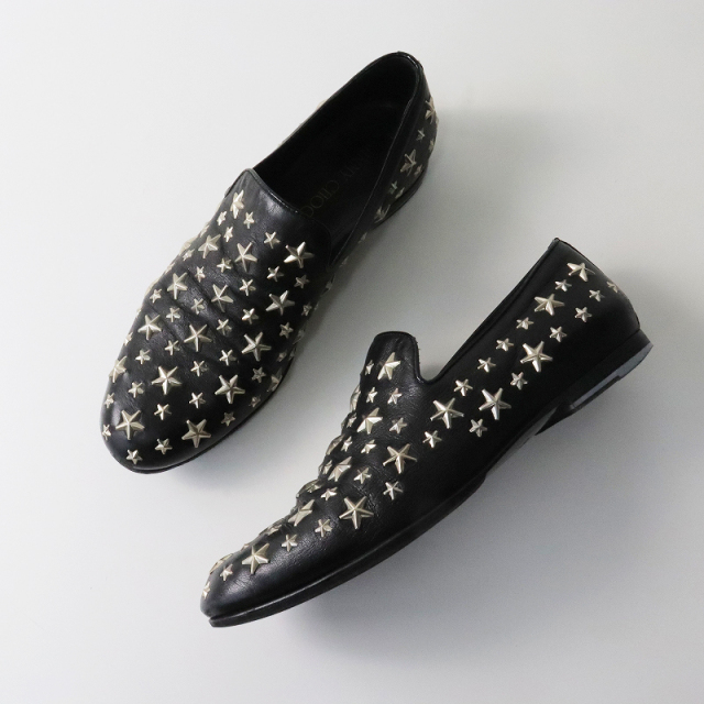 ジミーチュウ レザー スター スタッズ パンプス ブラック ジミーチュウ JIMMY CHOO パンプス 36 1/2 - レザー 黒