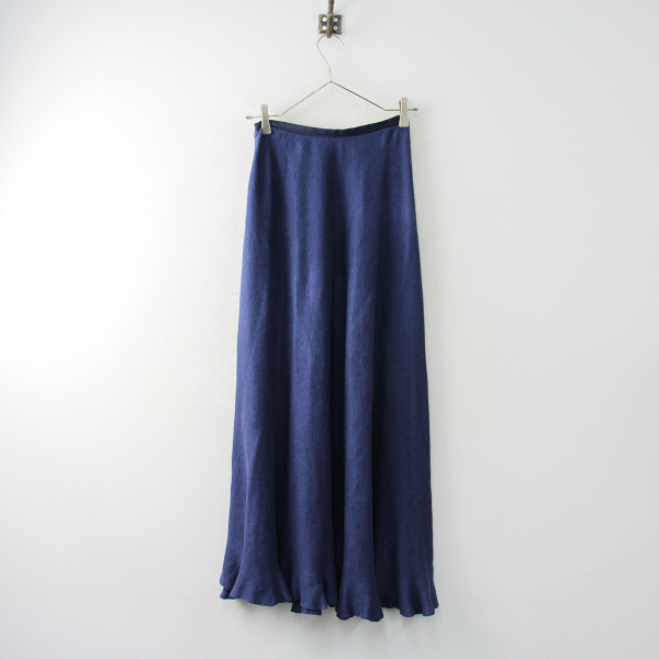 サマーセール】Drawer ドゥロワー リネン フレアスカート 1/ネイビー  