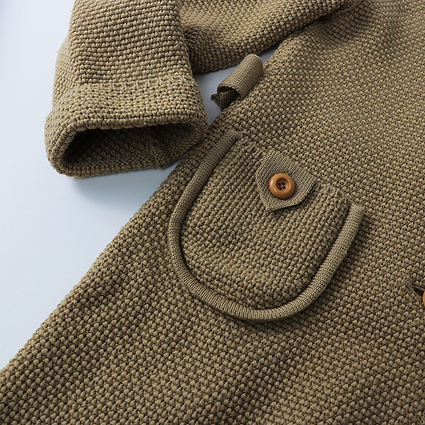 スプリングセール】Manna マンナ ウール 鹿の子 丸襟ニットコート  