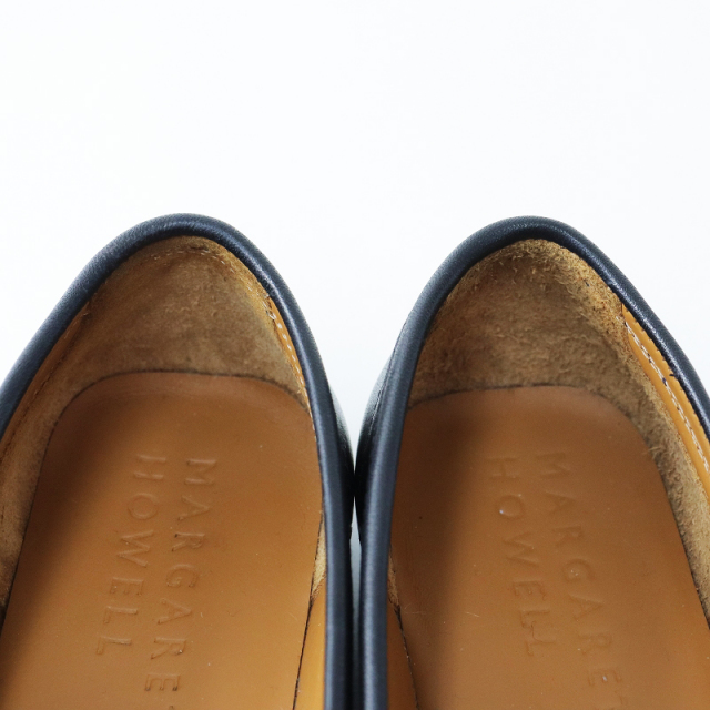 美品 マーガレットハウエル MARGARET HOWELL BLUNT TOE LOAFER レザー 
