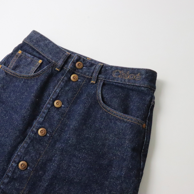 サマーセール】美品 国内正規 クロエ Chloe フロントボタンデニム  