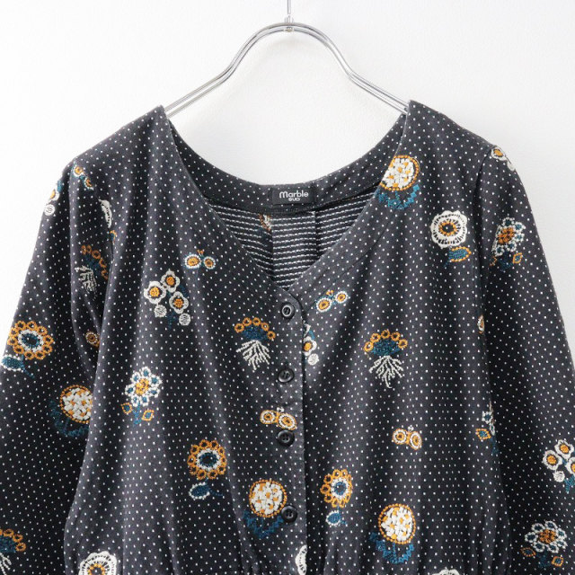 期間限定価格】マーブルシュッド marble SUD EMB Tenten Flower 刺繍 V 