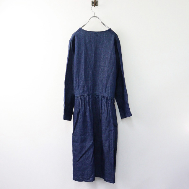 nest Robe リネンインディゴ墨染め2wayドレス