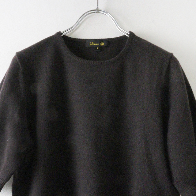 ドゥロワー Drawer 14G カシミヤクルーネックニット 2/ダークブラウン  