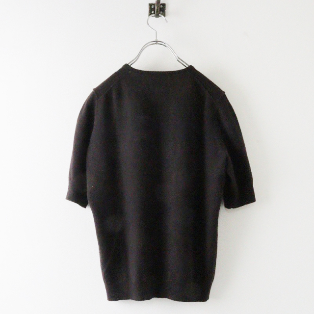 ドゥロワー Drawer 14G カシミヤクルーネックニット 2/ダークブラウン  