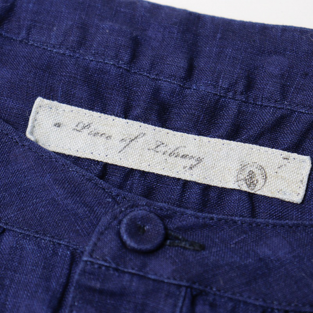 アピースオブライブラリー a piece of library インディゴ染めリネン  