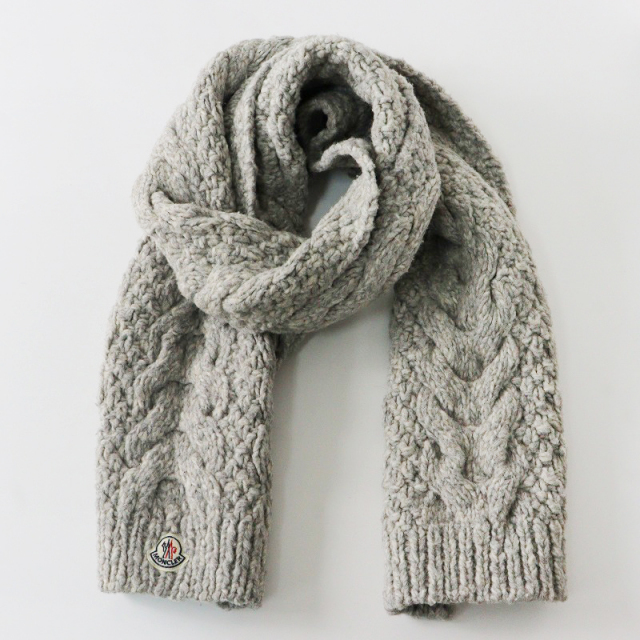 モンクレール MONCLER マフラー 粗 グレー 