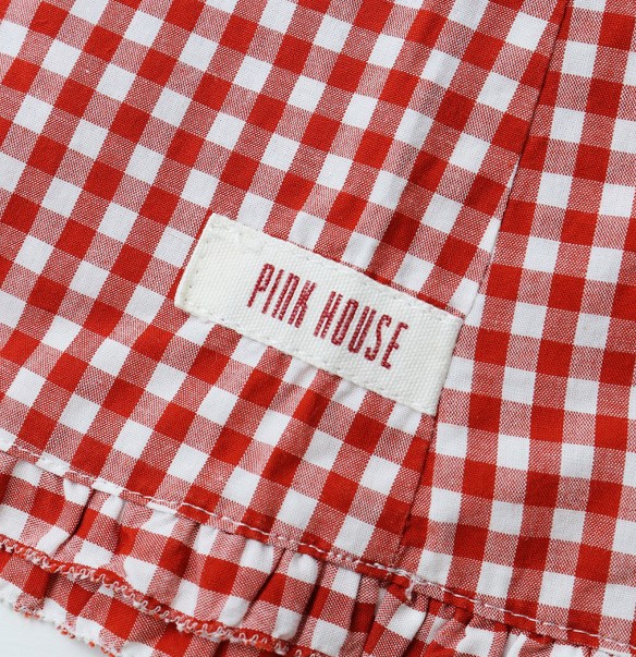 美品 ピンクハウス PINK HOUSE ギンガムチェックノースリーブブラウス 