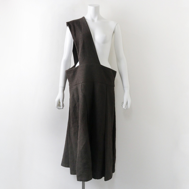 トゥジュー TOUJOURS ウールカシミヤ ワンショルダープリーツスカート  