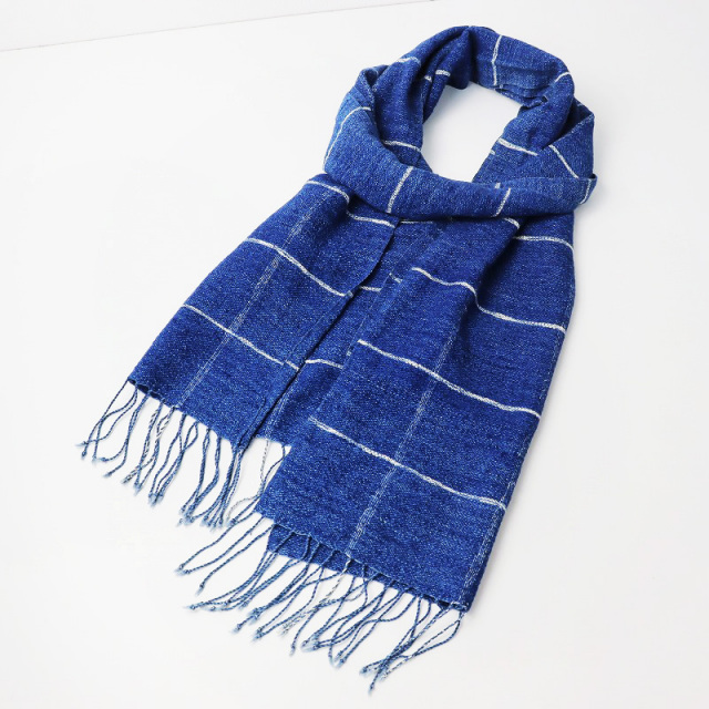 スプリングセール】USAATO うさと 手織り 天然草木染 藍染め 大判  